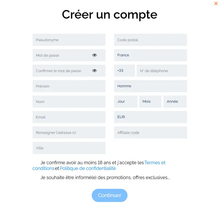 Proceso de registro CASINO VERDE