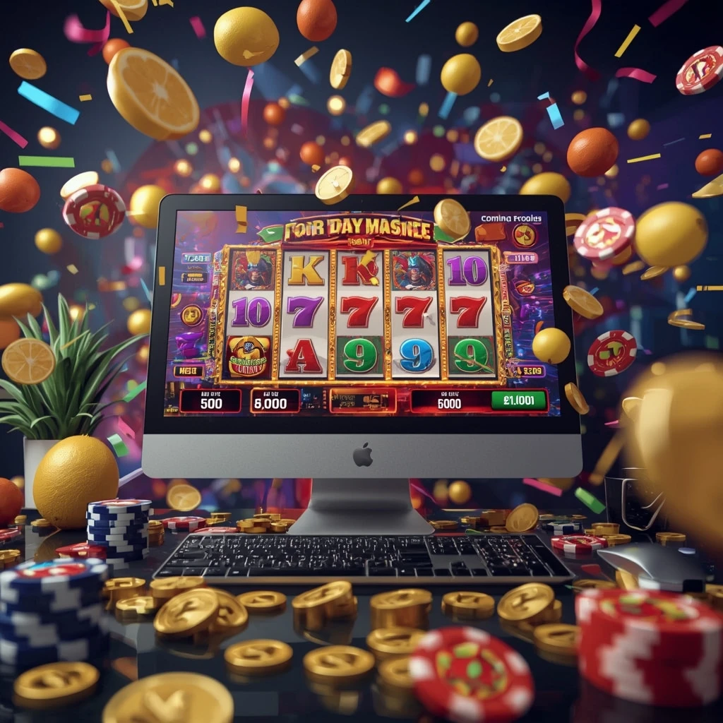 máquinas tragamonedas en la pantalla CASINO VERDE