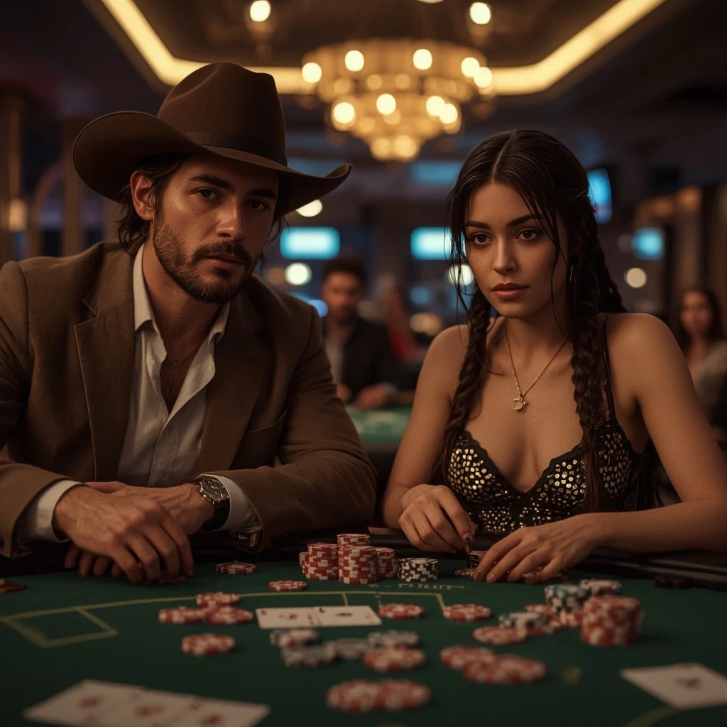 foto de dos jugadores de póquer CASINO VERDE