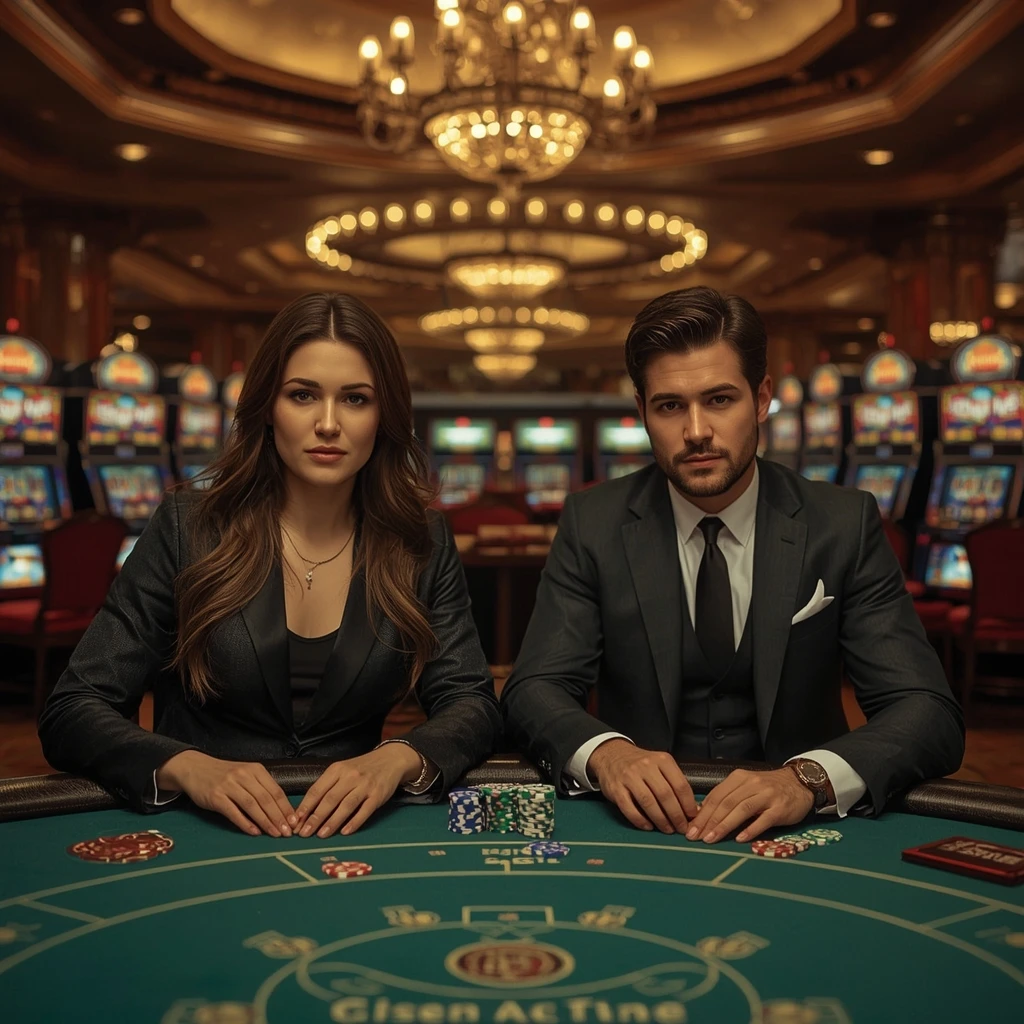 Dos jugadores de póquer en CASINO VERDE